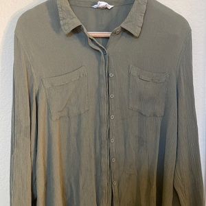 Olive & Oak green button up XL